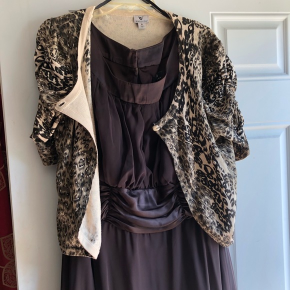 Connected Women’s Apparel Dress. Brown. 16W - Picture 1 of 8